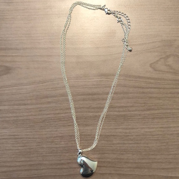 Heart pendant adjustable necklace- silver - Picture 1 of 3